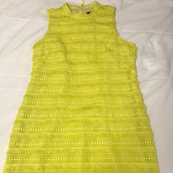 J crew yellow tassel fringe embroidered dress - Picture 2 of 8